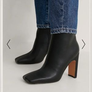 NA-KD black square ankle boots